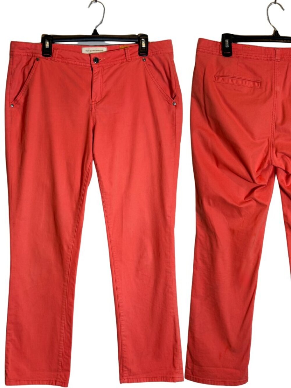 Pilcro Anthropologie Straight Leg Denim Jeans Womens 31 Coral Slimming Boho Chic